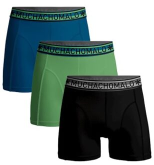 Muchachomalo 3 stuks Cotton Stretch Solid Color Boxer * Actie * Versch.kleure/Patroon,Blauw,Groen - Medium,Large,X-Large,XX-Large
