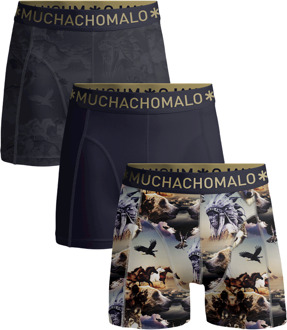 Muchachomalo Boxershorts Bear 3-pack Print/Solid-M