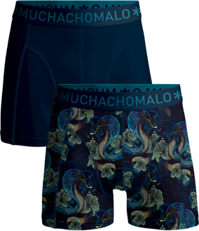 Muchachomalo Boxershorts Men 2-pack Boxer Shorts print/solid Blauw - L