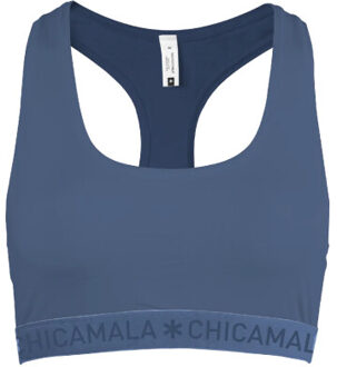 Muchachomalo Dames 1-pack racerback effen Blauw - L