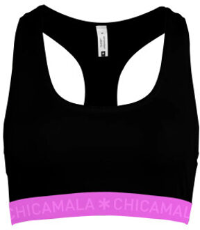 Muchachomalo Dames 1-pack racerback effen - maat L Zwart