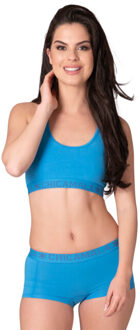 Muchachomalo Dames 1-pack racerback effen - maat S Blauw