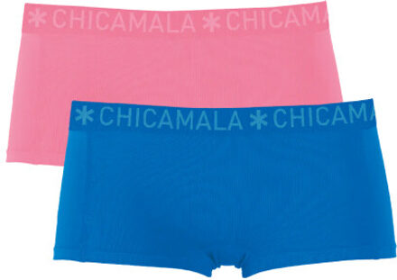 Muchachomalo Dames 2-pack boxershorts effen - maat L Veelkleurig