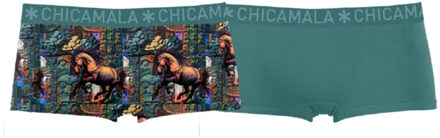 Muchachomalo Girls 2-pack boxer shorts print + solid Veelkleurig - 104