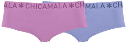 Muchachomalo Girls 2-pack hipster solid - maat 122/128 Veelkleurig