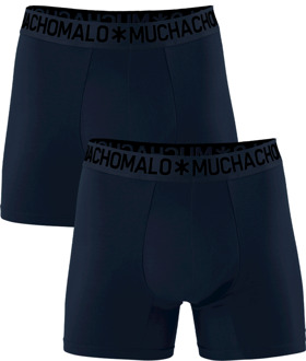 Muchachomalo Heren 2-pack bamboo boxershorts effen Navy - S