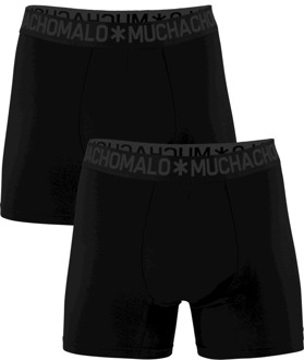 Muchachomalo Heren 2-pack bamboo boxershorts effen Zwart - S