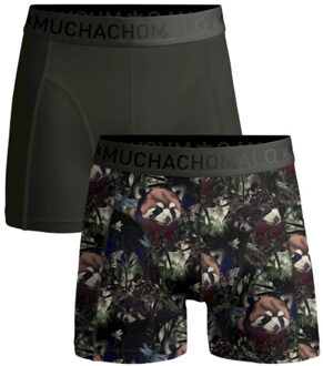 Muchachomalo Heren 2-pack boxershorts print/effen Veelkleurig - M