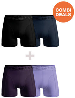 Muchachomalo Heren 2+2-pack boxershorts effen - maat XXL Veelkleurig