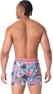 Muchachomalo Heren 2+2-pack boxershorts print/effen Veelkleurig - M