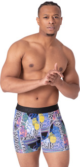 Muchachomalo Heren 2+2-pack boxershorts print/effen Veelkleurig