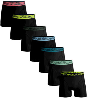 Muchachomalo Heren 7-pack boxershorts effen Zwart - XXXL
