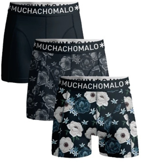 Muchachomalo Heren Boxershorts 3-Pack Print/Solid Muchachomalo , Multicolor , Heren - Xl,L,M,S