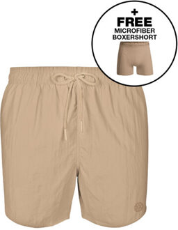 Muchachomalo Heren zwembroek + gratis microfiber boxershort Beige - XXL