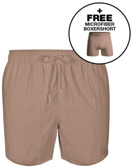 Muchachomalo Heren zwembroek + gratis microfiber boxershort - maat XXXL Bruin