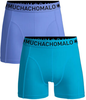 Muchachomalo Jongens 2-pack boxershorts effen Blauw - 110/116
