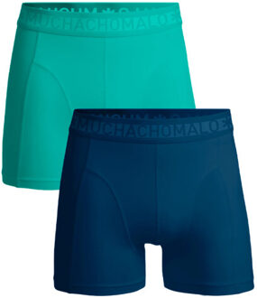 Muchachomalo Jongens 2-pack boxershorts effen Blauw - 158/164