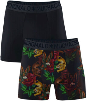 Muchachomalo Jongens 2-pack rose fight boxershorts print/effen Veelkleurig - 104