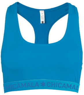 Muchachomalo Meisjes 1-pack racerback effen Blauw - 110/116