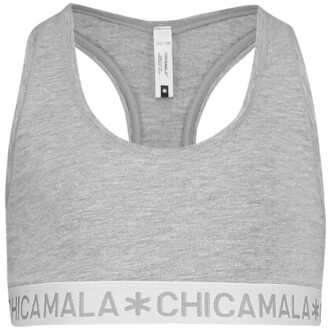 Muchachomalo Meisjes 1-pack racerback effen Grijs - 104