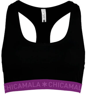 Muchachomalo Meisjes 1-pack racerback effen Zwart - 122/128