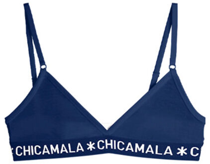 Muchachomalo Meisjes 1-pack triangle top effen Blauw - 110/116