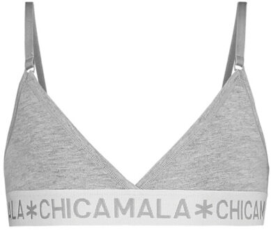 Muchachomalo Meisjes 1-pack triangle top effen - maat 122/128 Grijs