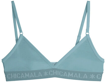 Muchachomalo Meisjes 1-pack triangle top effen mermaid - maat 104 Blauw