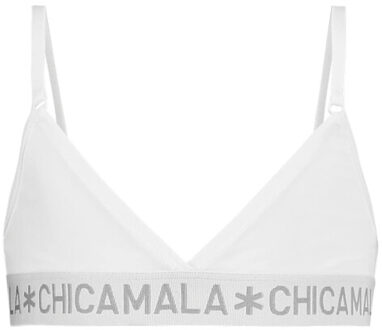 Muchachomalo Meisjes 1-pack triangle top effen Wit - 122/128