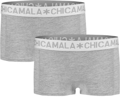 Muchachomalo Meisjes 2-pack boxershorts effen Grijs - 110/116