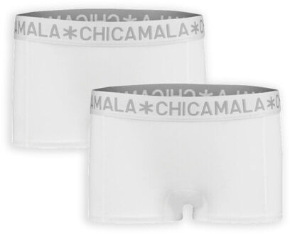 Muchachomalo Meisjes 2-pack boxershorts effen - maat 110/116 Wit