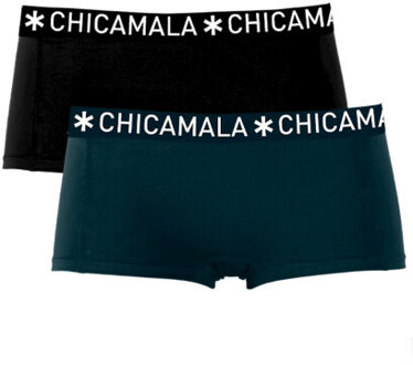 Muchachomalo Meisjes 2-pack boxershorts effen - maat 122/128 Veelkleurig