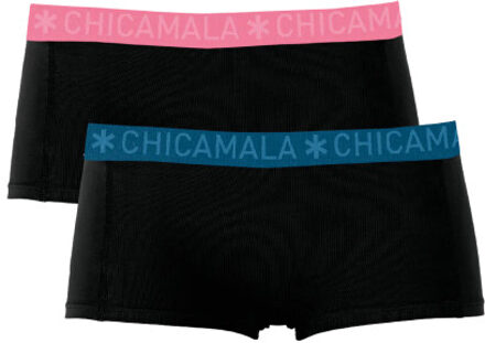 Muchachomalo Meisjes 2-pack boxershorts effen Zwart - 110/116
