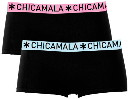 Muchachomalo Meisjes 2-pack boxershorts effen Zwart - 122/128