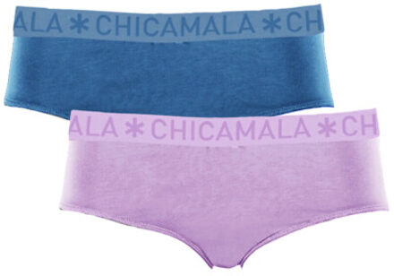 Muchachomalo Meisjes 2-pack hipster effen Veelkleurig - 104