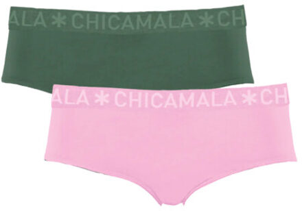 Muchachomalo Meisjes 2-pack hipster effen Veelkleurig - 110/116