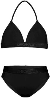 Muchachomalo Meisjes triangle top bikini effen - maat 134/140 Zwart