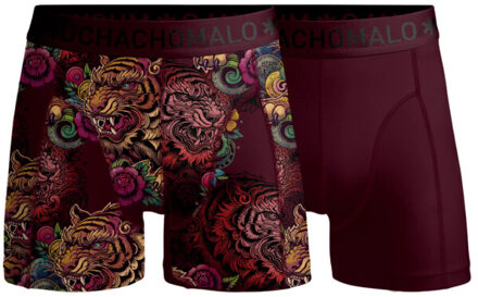 Muchachomalo Men 2-pack boxer shorts print/solid - maat S Veelkleurig