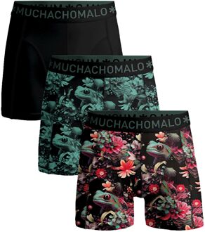 Muchachomalo Poison Frog Boxershorts Heren (3-pack) zwart - groen - rood - S