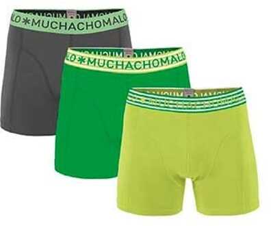 Muchachomalo Solid 3-Pack Boxershorts Groen / Grijs / Geel - 134