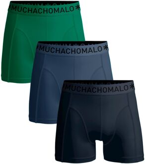 Muchachomalo Solid Boxers Heren (3-pack) groen - blauw - L
