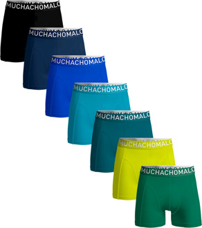Muchachomalo Solid Boxers Heren (7-pack) zwart - blauw - groen - XL