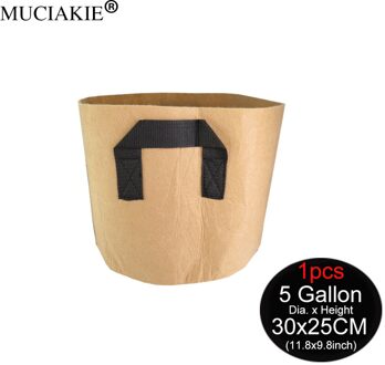 Muciakie 1-10 Gallon Bruin Ronde Niet-geweven Groeien Potten Smart Air Pot Zak Plant Pouch Wortel Container met Handvat 5Gallon