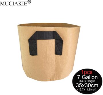 Muciakie 1-10 Gallon Bruin Ronde Niet-geweven Groeien Potten Smart Air Pot Zak Plant Pouch Wortel Container met Handvat 7 Gallon