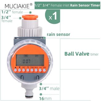 Muciakie Regen Sensor Kogelkraan Lcd Tuin Water Timer Automatische Elektronische Irrigatie Controller Programmeerbare Digitale