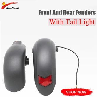 Mudguard with Warning Light Front and Rear Fenders for Electric Scooter Rear Fender 10 Inch E Scooter Accessories Wings Parts