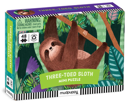 Mudpuppy 48 stukjes Mini Puzzel - Three-Toed Sloth Luiaard