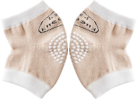 Muduo Babys Anti-Slip Knie Kniebeschermers Protectors Kruipen Anti-Slip Kniebeschermers Kruipen Kniebeschermers Badstof Dikke Mesh Ademend Bruin