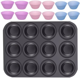 Muffin bakvorm - 12 cups - 35 x 26,5 cm - cupcakevorm