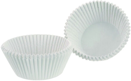 Muffin en cupcakes maken vormpjes - papier - wit - set 100x stuks - 5 cm - Muffinvormen / cupcakevormen